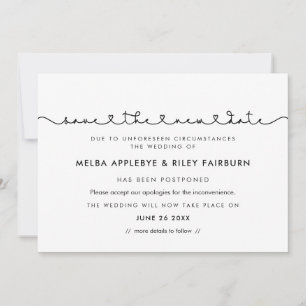 Niedlicher verbindender Schriftart Rette die neue  Einladung