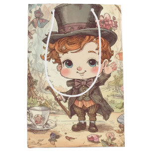 Niedlicher Verrückter Hatter Whimsical Wunderland  Mittlere Geschenktüte
