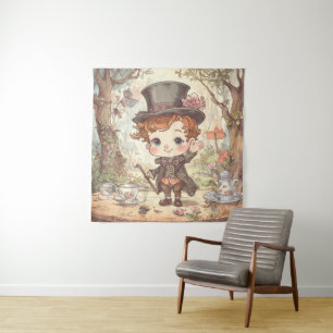 Niedlicher Verrückter Hatter Whimsical Wunderland  Wandteppich