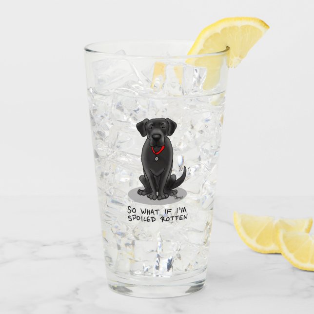 Niedlicher verschmutzter Rottenschwarzhund Glas (Rückseite Ice)