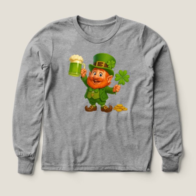Niedlicher/verspielter Leprechaun St. Patrick's Da (Design Vorderseite)
