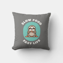 Niedlicher Verzehr von Kawaii Sloth Gray Kissen