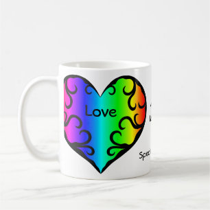 Niedlicher viktorianischer RegenbogenJahrestag Kaffeetasse