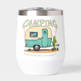 Niedlicher Vintager Campingplatz und Camping-Zitat