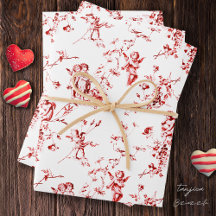 Niedlicher Vintager Cherub Cupid Angels Roter Flor