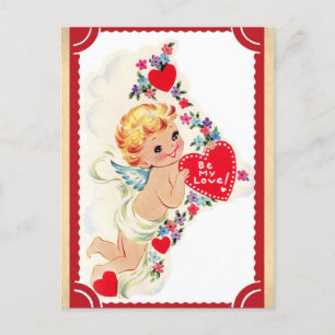 Niedlicher Vintager Cupid-Valentinstag Postkarte
