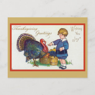 Niedlicher Vintager Erntedank Grüße Türkei Postkarte