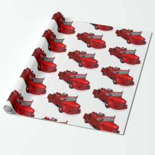 Niedlicher Vintager Feuerzug Geschenkpapier