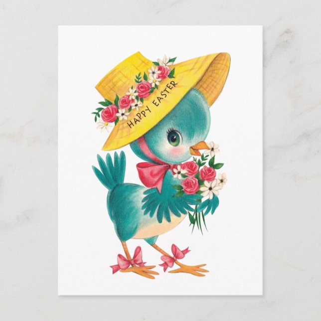 niedlicher Vintager Froschvogel Feiertagspostkarte (Vorderseite)