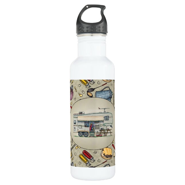 Niedlicher Vintager fünftes Trinkflasche (Vorderseite)