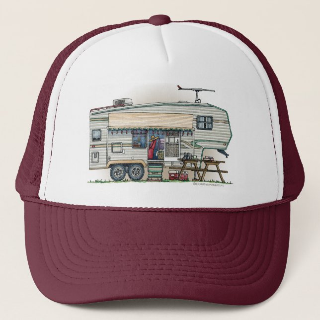 Niedlicher Vintager fünftes Truckerkappe (Vorderseite)