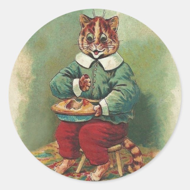 Niedlicher Vintager Holiday Cat Sticker von Louis  (Vorderseite)