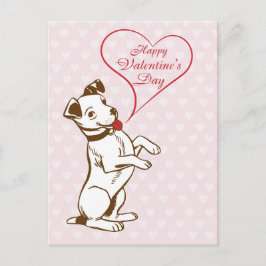 Niedlicher Vintager Hund Happy Valentines Day Postkarte