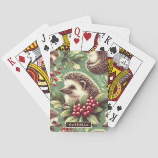 Niedlicher Vintager Igel Muster Spielkarten