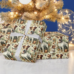 Niedlicher Vintager Jack Russell Terrier Geschenkpapier