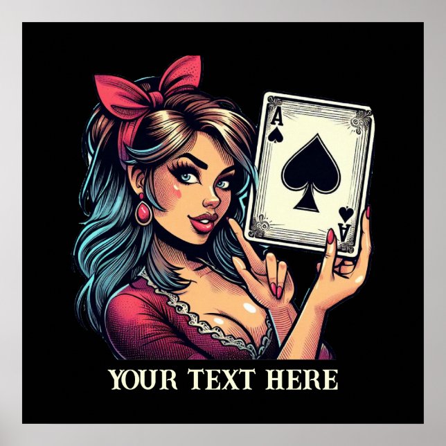 Niedlicher Vintager Poker Poster (Vorne)