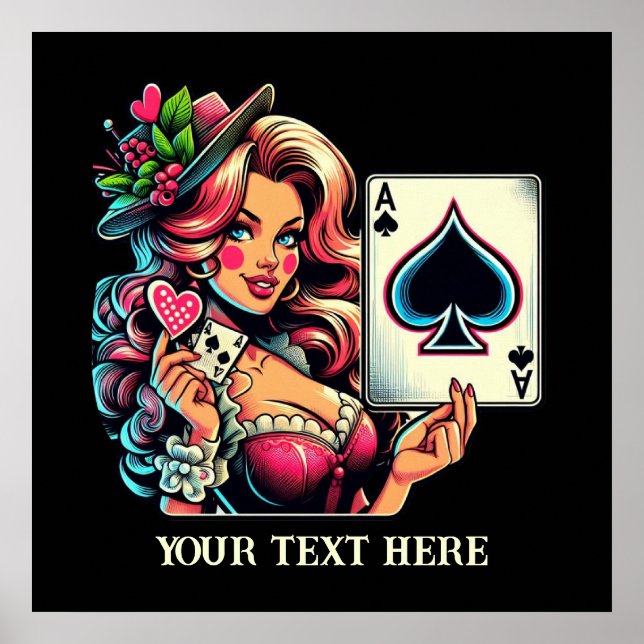 Niedlicher Vintager Poker Poster (Vorne)