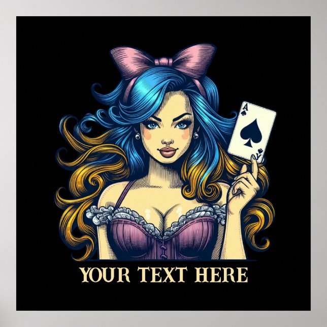 Niedlicher Vintager Poker Poster (Vorne)