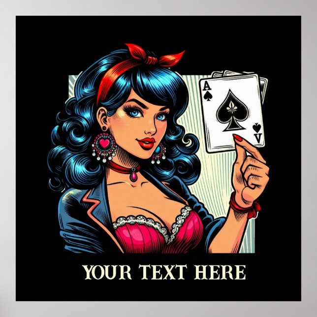 Niedlicher Vintager Poker Poster (Vorne)