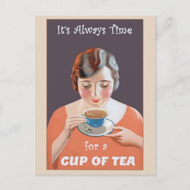 Niedlicher Vintager Poster-Cup Postkarte (Vorderseite)