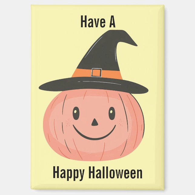 Niedlicher Vintager Pumpkin Hexenmagnet Magnet (Vorderseite)