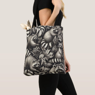 Niedlicher Vintager Racoon Nahtlos Tasche
