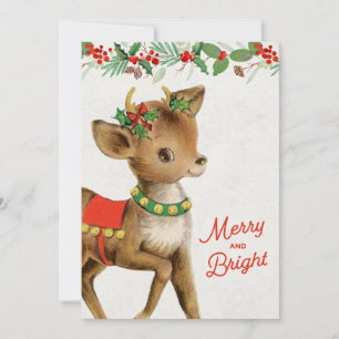 Niedlicher Vintager Retro Weihnachtsmann Feiertagskarte