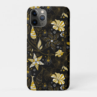 Niedlicher Vintager schwarzer goldfarbener Hinterg Case-Mate iPhone Hülle