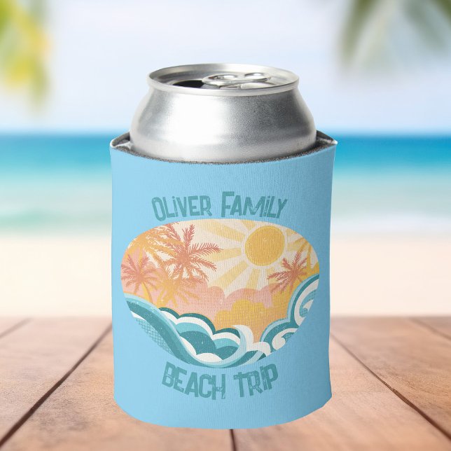 Niedlicher Vintager Strand Wellen Sunshine Blue Su Dosenkühler (Von Creator hochgeladen)