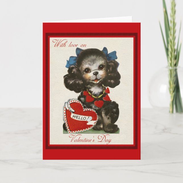 Niedlicher Vintager Valentinstag Feiertagskarte (Vorderseite)