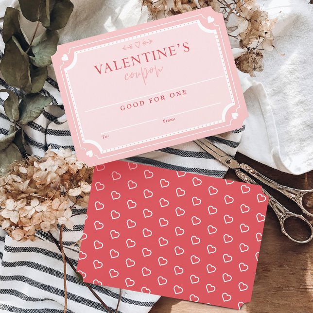Niedlicher Vintager Valentinstag Gutschein Einladung (Cute Vintage Valentine's Day Coupon Voucher Invitation)