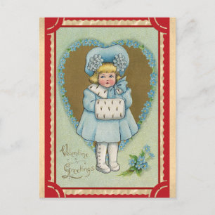 Niedlicher Vintager Valentinstag Postkarte