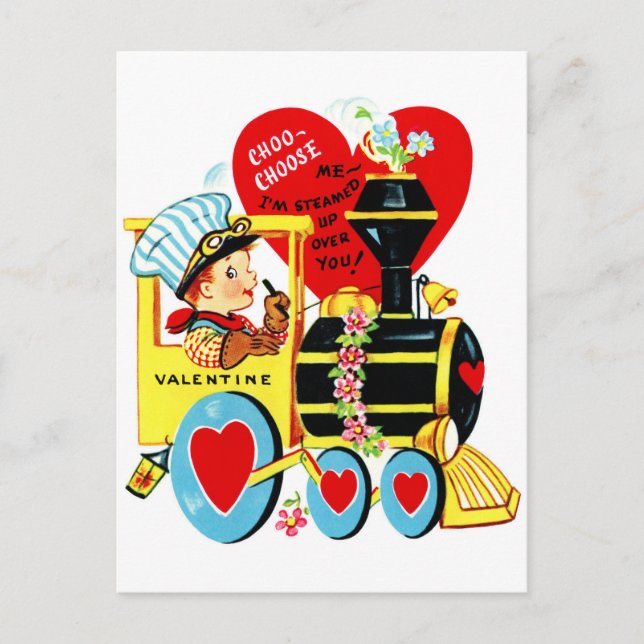 Niedlicher Vintager Valentinstag Postkarte (Vorderseite)