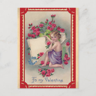 Niedlicher Vintager Valentinstag Viktorianisch Ang Postkarte