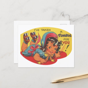 Niedlicher Vintager Valentintumbler Postkarte