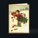 Niedlicher Vintager viktorianischer Feiertagskarte<br><div class="desc">Holen Sie zurück die guten ol Tage mit dieser schönen Vintagen Feiertag Weihnachtskarte. Fertigen Sie leicht diese nostalgische Karte mit Ihrem eigenen Text unter Verwendung "personifizieren es" Abschnitt rechts Ihr besonders an. Dieses Retro Bild ist von der alten Grafik ausgewählt worden und vergrößert worden für diese Grußkarte. Obgleich ich einiges...</div>