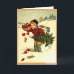 Niedlicher Vintager viktorianischer Feiertagskarte<br><div class="desc">Holen Sie zurück die guten ol Tage mit dieser schönen Vintagen Feiertag Weihnachtskarte. Fertigen Sie leicht diese nostalgische Karte mit Ihrem eigenen Text unter Verwendung "personifizieren es" Abschnitt rechts Ihr besonders an. Dieses Retro Bild ist von der alten Grafik ausgewählt worden und vergrößert worden für diese Grußkarte. Obgleich ich einiges...</div>
