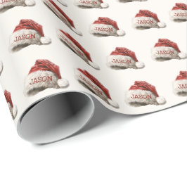 Niedlicher Vintager Weihnachtshut Personalisiert Geschenkpapier