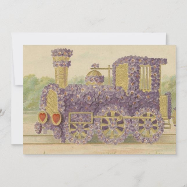 Niedlicher Vintager Zug Feiertagskarte (Vorderseite)