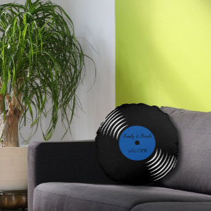 Niedlicher Vinyl Record Willkommenskissen Rundes Kissen