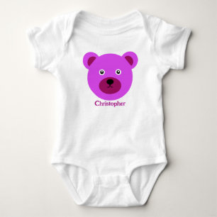 Niedlicher Violettbär Baby Strampler