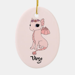 Niedlicher Virgo Dragon-Entwurf Zodiakornament Keramik Ornament
