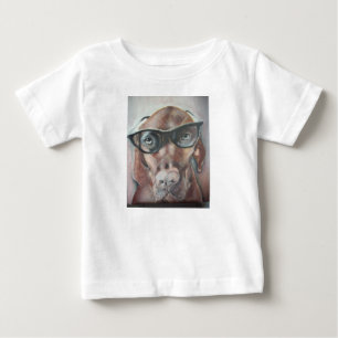 Niedlicher Viszla Hundetragende Sonnenbrillen Baby T-shirt