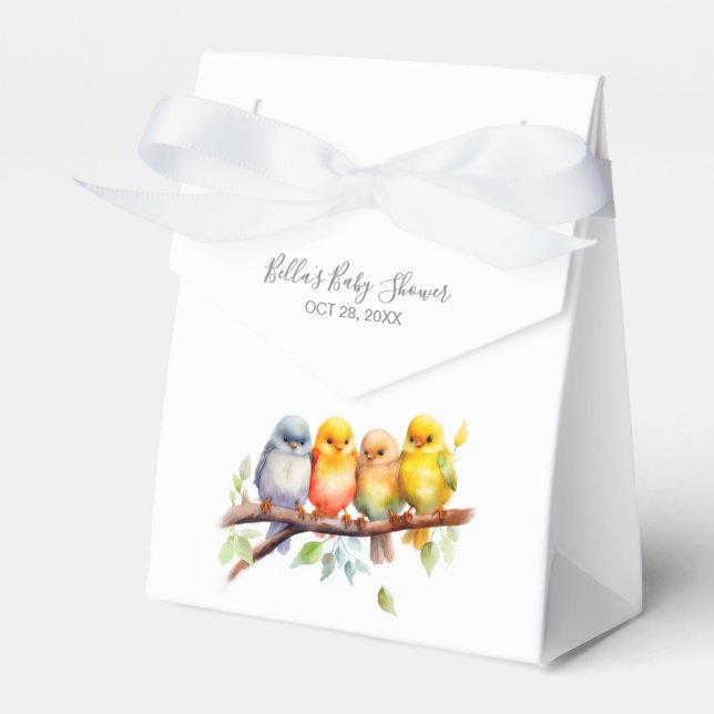 Niedlicher Vogel auf Bäume Branch Babydusche Geschenkschachtel (Vorderseite)