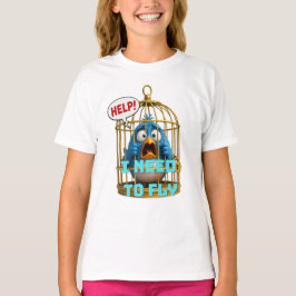 Niedlicher Vogel im Käfig Freiheit & Tier T-Shirt