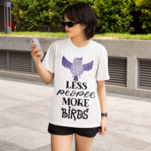 Niedlicher Vogel - Lila Vogel mit Motivierend Slog T-Shirt