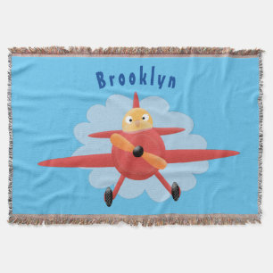 Niedlicher Vogel mit rotem Flugzeug Cartoon Abbild Decke