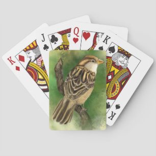 Niedlicher Vogel mit Spargelspielkarten Spielkarten