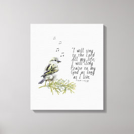 Niedlicher Vogel Singpsalmen 104 Christlich Leinwanddruck