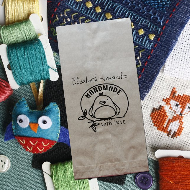 Niedlicher Vogelhandschuh mit Liebe Gummistempel (Von Creator hochgeladen)